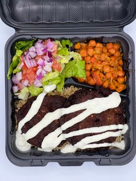 Chapli Kabob Over Rice